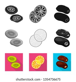 Isolated object of food  and raw  logo. Set of food  and nature   vector icon for stock.