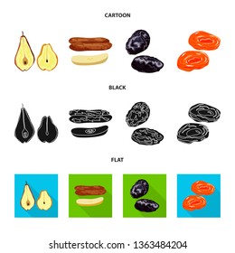 Isolated object of food  and raw  logo. Collection of food  and nature   vector icon for stock.