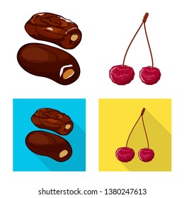 Isolated object of food  and raw  logo. Set of food  and nature   stock symbol for web.