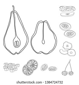 Isolated object of food  and raw  logo. Collection of food  and nature  vector icon for stock.