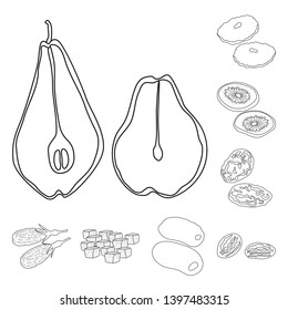 Isolated object  food  and raw  logo. Collection  food  and nature  stock vector illustration.