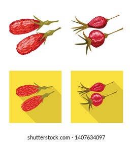 Isolated object of food  and raw  logo. Collection of food  and nature   vector icon for stock.