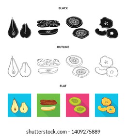 Isolated object of food  and raw  logo. Collection of food  and nature   vector icon for stock.