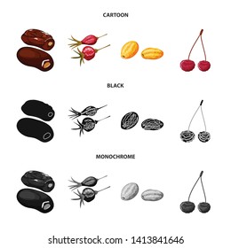 Isolated object of food  and raw  logo. Set of food  and nature   stock vector illustration.