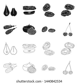 Isolated object of food and raw logo. Collection of food and nature stock symbol for web.