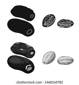 Isolated object of food and raw logo. Set of food and nature vector icon for stock.