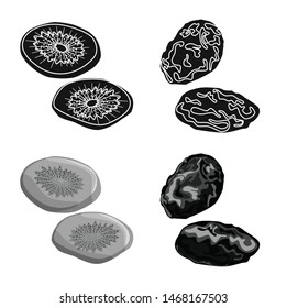 Isolated object of food and raw logo. Set of food and nature vector icon for stock.