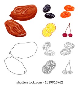 Isolated object of food  and raw  sign. Set of food  and nature   stock vector illustration.