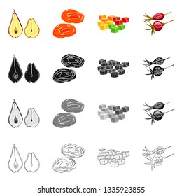 Isolated object of food  and raw  sign. Set of food  and nature   stock vector illustration.