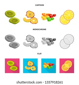 Isolated object of food  and raw  sign. Set of food  and nature   vector icon for stock.