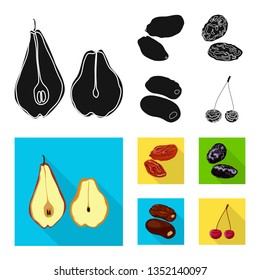 Isolated object of food  and raw  sign. Set of food  and nature   vector icon for stock.