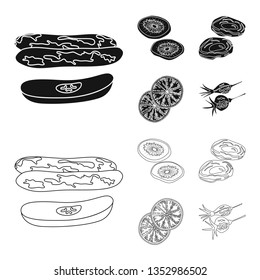 Isolated object of food  and raw  sign. Collection of food  and nature   stock symbol for web.