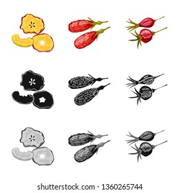 Isolated object of food  and raw  sign. Collection of food  and nature   vector icon for stock.