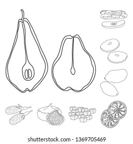 Isolated object of food  and raw  sign. Collection of food  and nature  vector icon for stock.