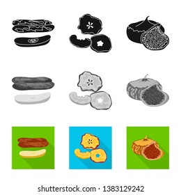 Isolated object of food  and raw  sign. Set of food  and nature   stock symbol for web.