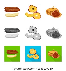 Isolated object of food  and raw  sign. Set of food  and nature   stock vector illustration.