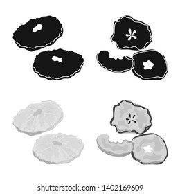 Isolated object of food  and raw  sign. Collection of food  and nature   stock vector illustration.