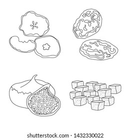 Isolated object of food and raw sign. Collection of food and nature stock symbol for web.