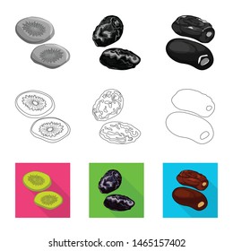Isolated object of food and raw sign. Collection of food and nature vector icon for stock.
