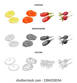 Isolated object of food  and raw  symbol. Set of food  and nature   stock symbol for web.