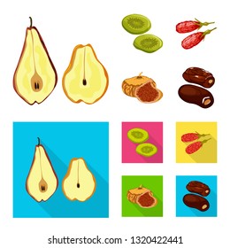 Isolated object of food  and raw  symbol. Collection of food  and nature   stock symbol for web.