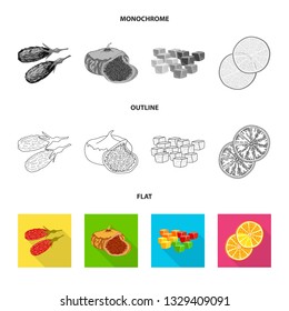 Isolated object of food  and raw  symbol. Set of food  and nature   stock symbol for web.