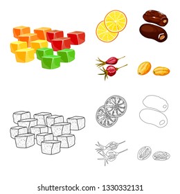 Isolated object of food  and raw  symbol. Collection of food  and nature   stock symbol for web.