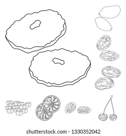 Isolated object of food  and raw  symbol. Set of food  and nature  stock symbol for web.