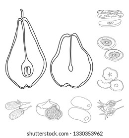 Isolated object of food  and raw  symbol. Set of food  and nature  stock symbol for web.