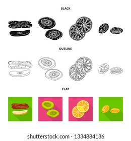 Isolated object of food  and raw  symbol. Set of food  and nature   stock symbol for web.
