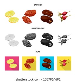 Isolated object of food  and raw  symbol. Collection of food  and nature   stock symbol for web.