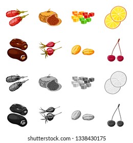 Isolated object of food  and raw  symbol. Set of food  and nature   stock symbol for web.