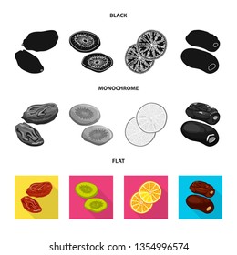 Isolated object of food  and raw  symbol. Set of food  and nature   stock symbol for web.