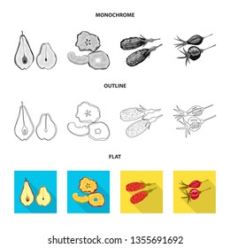 Isolated object of food  and raw  symbol. Set of food  and nature   vector icon for stock.