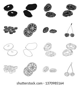 Isolated object of food  and raw  symbol. Collection of food  and nature   stock vector illustration.