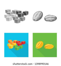 Isolated object of food  and raw  symbol. Set of food  and nature   vector icon for stock.