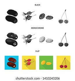 Isolated object of food  and raw  symbol. Set of food  and nature   stock vector illustration.