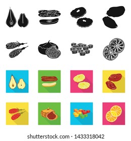 Isolated object of food and raw symbol. Set of food and nature stock symbol for web.