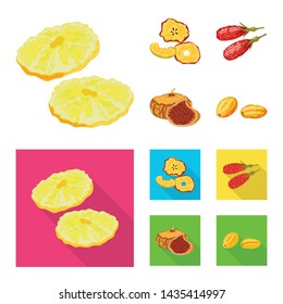 Isolated object of food and raw symbol. Set of food and nature stock vector illustration.
