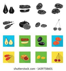 Isolated object of food and raw symbol. Collection of food and nature stock symbol for web.