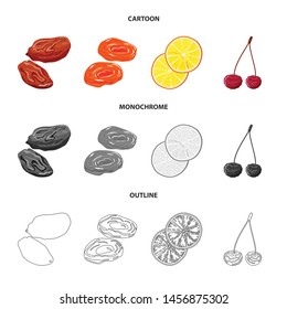 Isolated object of food and raw symbol. Collection of food and nature stock vector illustration.