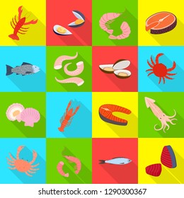 Isolated object of food and sea symbol. Collection of food and healthy vector icon for stock.