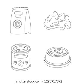 Isolated object of food  and tin icon. Set of food  and bottle stock symbol for web.