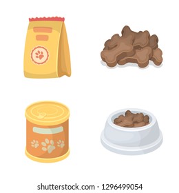 Isolated object of food  and tin logo. Collection of food  and bottle stock vector illustration.