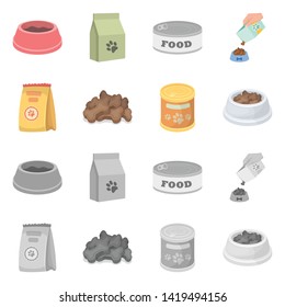 Isolated object of food  and tin logo. Set of food  and bottle stock vector illustration.