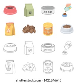 Isolated object of food  and tin logo. Set of food  and bottle vector icon for stock.