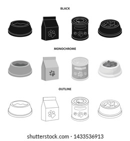 Isolated object of food and tin logo. Collection of food and bottle stock symbol for web.