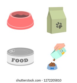Isolated object of food  and tin sign. Set of food  and bottle stock vector illustration.