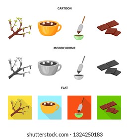 Isolated object of food and yummy icon. Set of food and brown   vector icon for stock.