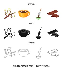 Isolated object of food and yummy icon. Collection of food and brown   vector icon for stock.